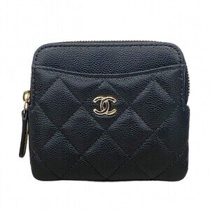 CHANEL Black Caviar Leather Wallet
